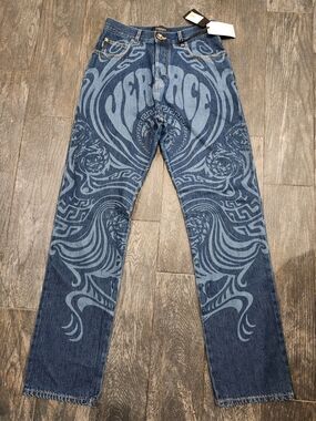Versace Blue Graphic Men's Jeans